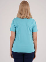 TIGI 18/20 Blue Trellis Square Neckline Top - T25-33B