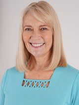 TIGI 10/12 Blue Trellis Square Neckline Top - T25-33B