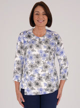 TIGI 10/12 Ultramarine Linear Floral Asymmetric Top - T25-33E