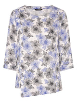 TIGI 10/12 Ultramarine Linear Floral Asymmetric Top - T25-33E