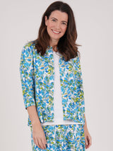 TIGI 18/20 Blue/Green Floral All-over Print Cardigan - T25-34C
