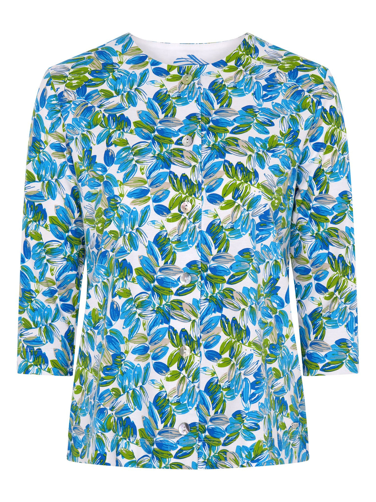 TIGI 18/20 Blue/Green Floral All-over Print Cardigan - T25-34C