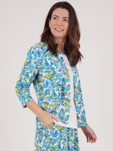 TIGI 10/12 Blue/Green Floral All-over Print Cardigan - T25-34C