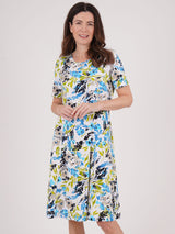 TIGI 10/12 Green Bouquet Floral Print Dress - T25-34E