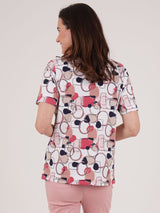 TIGI 10/12 Rose Pink Mod Eco All-over Print Top - T25-35C