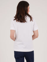 TIGI 14/16 White Butterfly Floral Embellished Short Sleeved Top - T25-38D