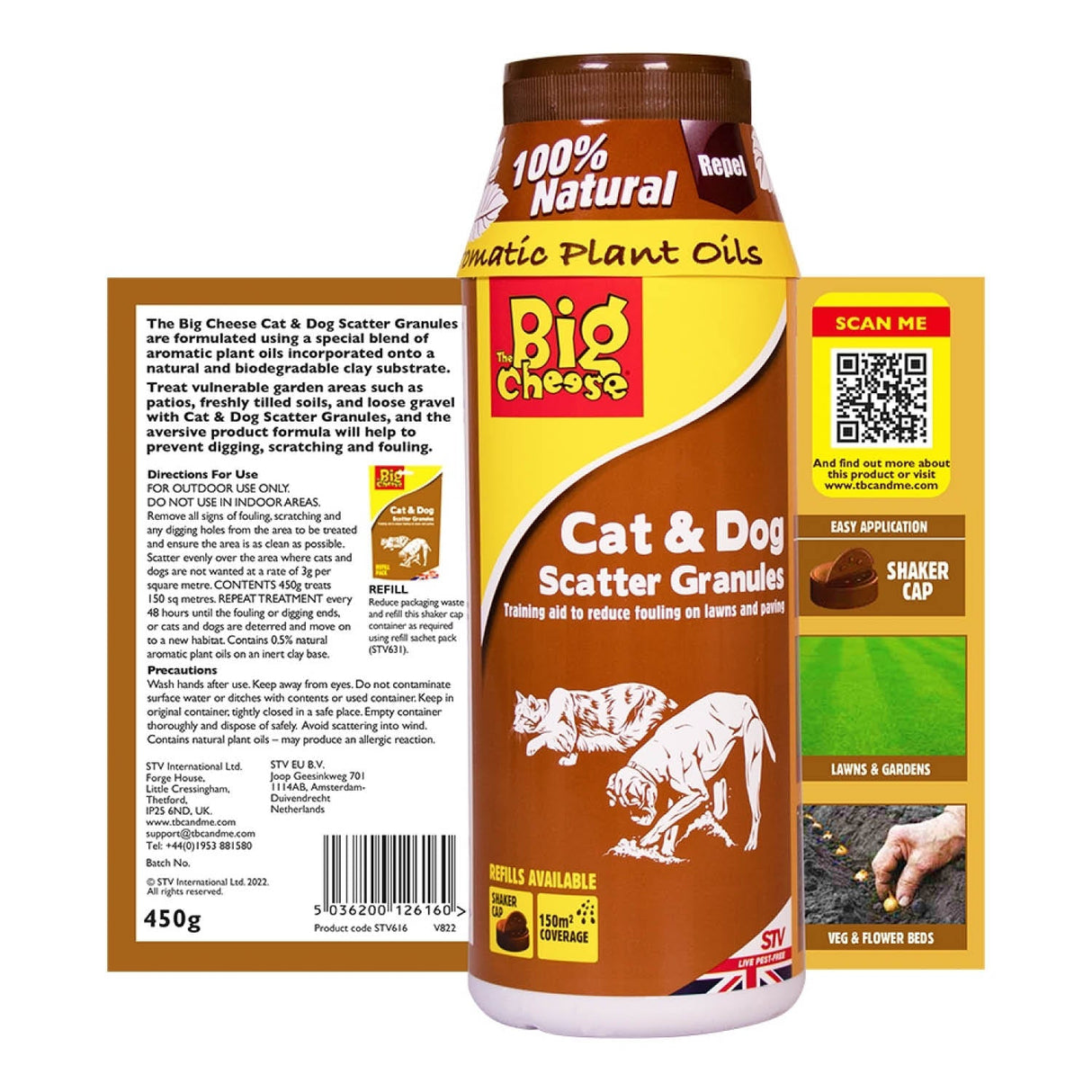 The Big Cheese 450g Cat & Dog Repellent Scatter Granules - Old Railway Line Garden Centre