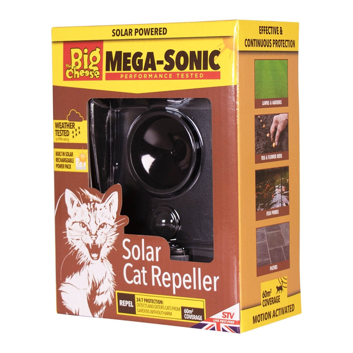 The Big Cheese Mega - Sonic Solar Cat Repeller - Old Railway Line Garden Centre