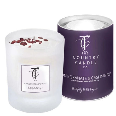 The Country Candle Co 30cl Pomegranate & Cashmere Glass Candle - Old Railway Line Garden Centre