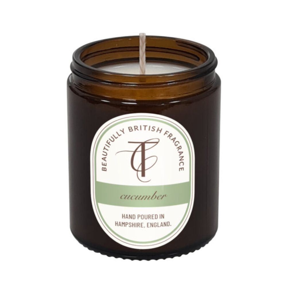 The Country Candle Co - Coast & Country Cucumber 150g Amber Glass Soy Wax Candle - Old Railway Line Garden Centre