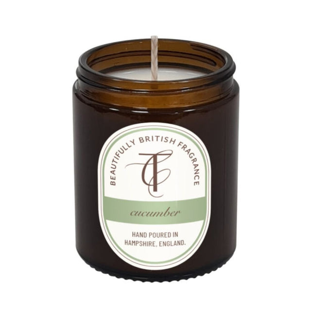 The Country Candle Co - Coast & Country Cucumber 150g Amber Glass Soy Wax Candle - Old Railway Line Garden Centre