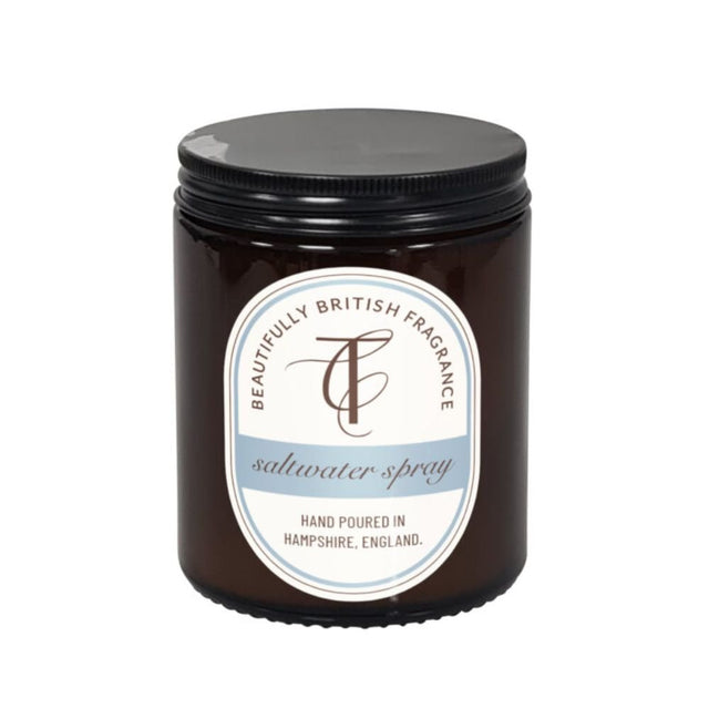 The Country Candle Co - Coast & Country Saltwater Spray 150g Amber Glass Soy Wax Candle - Old Railway Line Garden Centre