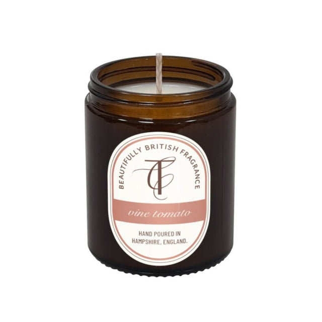 The Country Candle Co - Coast & Country Vine Tomato 150g Amber Glass Soy Wax Candle - Old Railway Line Garden Centre