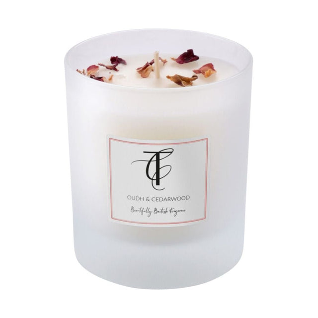 The Country Candle Co - Pastels Oudh & Cedarwood 30cl Glass Candle - Old Railway Line Garden Centre