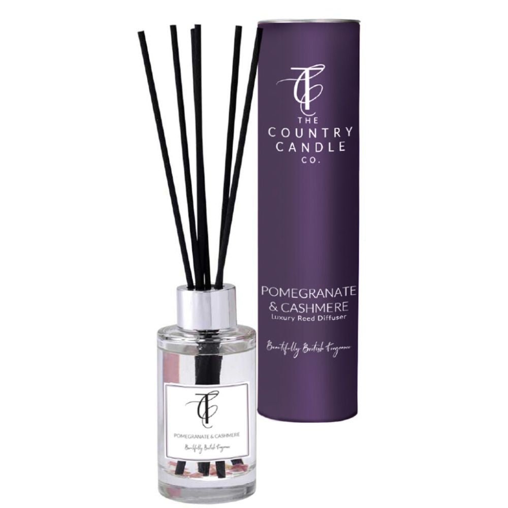 The Country Candle Co - Pastels Pomegranate & Cashmere 100ml Reed Diffuser - Old Railway Line Garden Centre