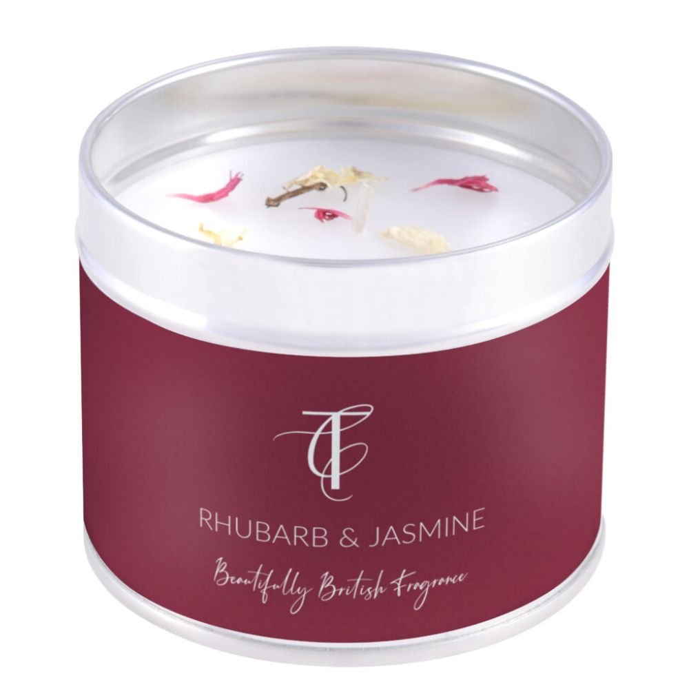 The Country Candle Co - Pastels Rhubarb & Jasmine Tin Candle - Old Railway Line Garden Centre