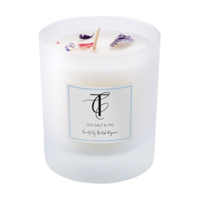 The Country Candle Co - Pastels Sea Salt & Fig 30cl Glass Candle - Old Railway Line Garden Centre