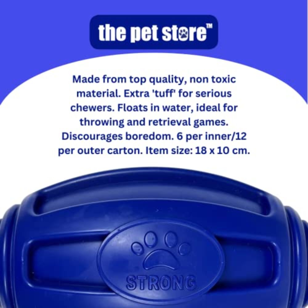 The Pet Store Gorilla Tough Blue Rugby Ball Dog Toy