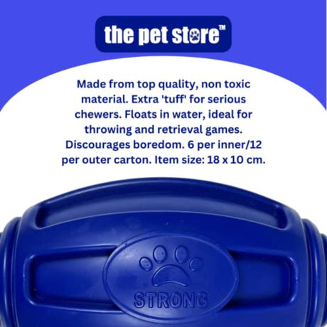 The Pet Store Gorilla Tough Blue Rugby Ball Dog Toy