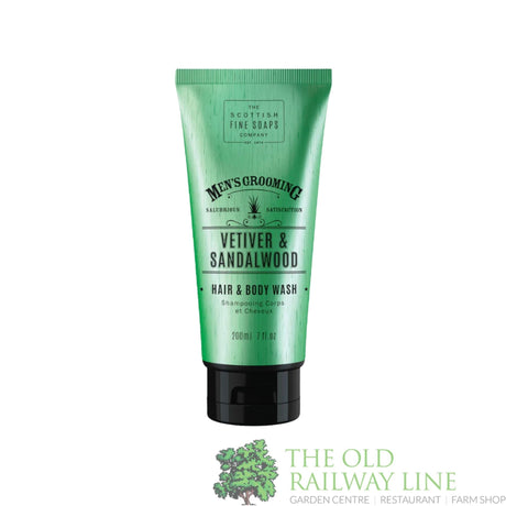 The Scottish Fine Soaps 200ml Vetiver & Sandalwood Hair & Body Wash - A03206 - Old Railway Line Garden Centre