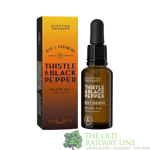 The Scottish Fine Soaps 30ml Thistle & Black Pepper Beard Oil - S30014 - Old Railway Line Garden Centre