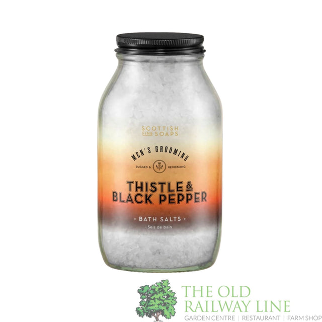 The Scottish Fine Soaps 500g Thistle & Black Pepper Bath Salts - S30008 - Old Railway Line Garden Centre