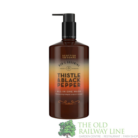 The Scottish Fine Soaps 500ml Thistle & Black Pepper All - In - One Wash Pump Bottle - S30004 - Old Railway Line Garden Centre