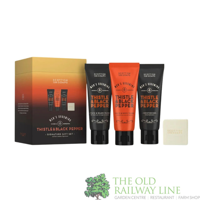 The Scottish Fine Soaps Thistle & Black Pepper Signature Gift Set - S30022 - Old Railway Line Garden Centre