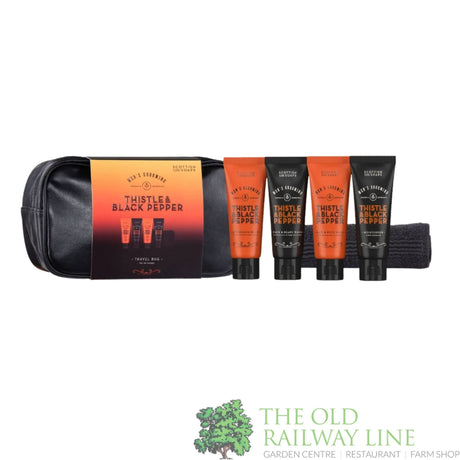 The Scottish Fine Soaps Thistle & Black Pepper Travel Bag - S30021 - Old Railway Line Garden Centre