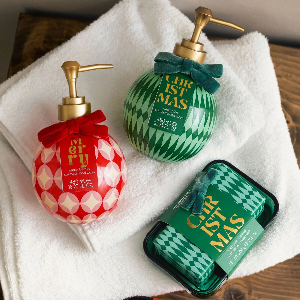 The Somerset Toiletry Co 480ml Forest Pine Geo Bauble Hand Wash