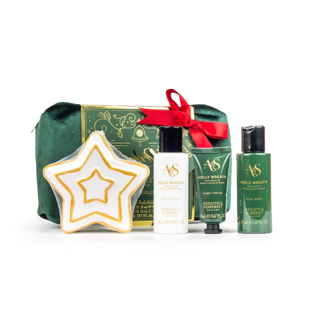 A & S Holly Wreath Bath and Body Care Gift Set