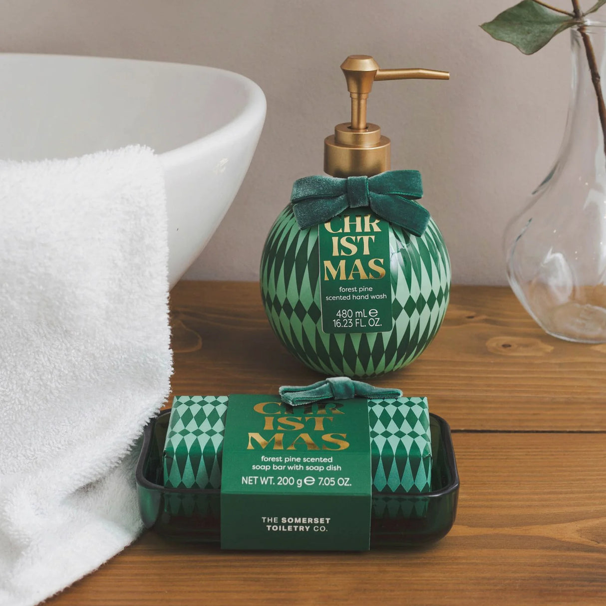 The Somerset Toiletry Co 480ml Forest Pine Geo Bauble Hand Wash