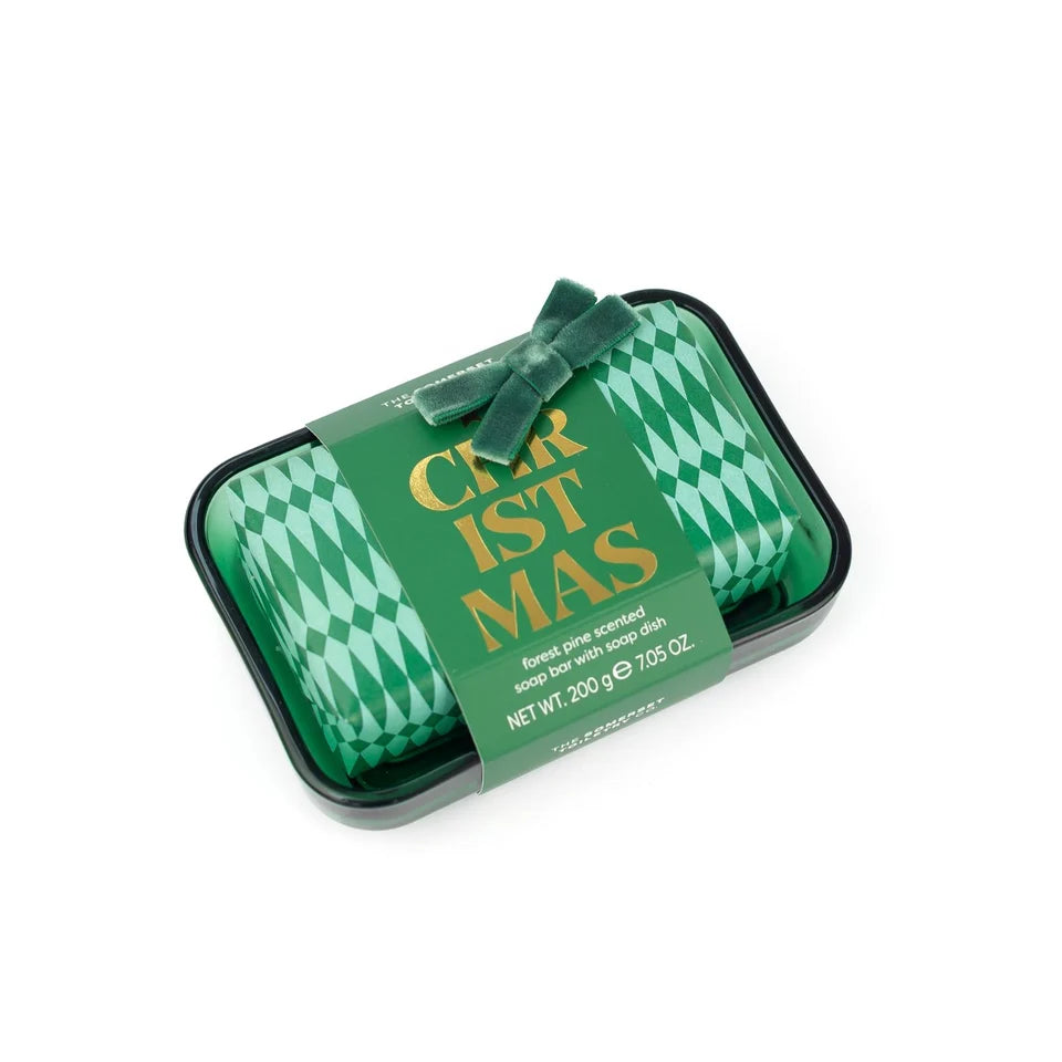 The Somerset Toiletry Co 200g Forest Pine Geo Soap Bar and Dish