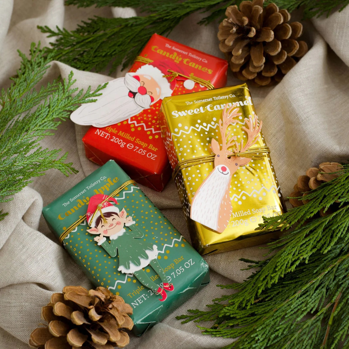 The Somerset Toiletry 200g Santa Candy Cane Soap Bar