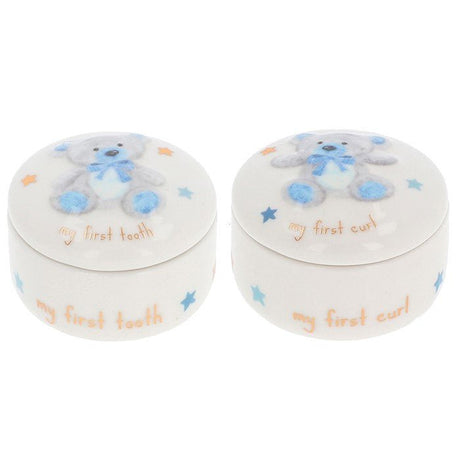 Thoughtful Words 7cm Little Bear Tooth & Curl Box Boy - Old Railway Line Garden Centre