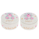 Thoughtful Words 7cm Little Bear Tooth & Curl Box Girl - Old Railway Line Garden Centre