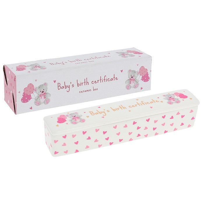 Thoughtful Words 30cm Little Bear Birth Certificate Girl