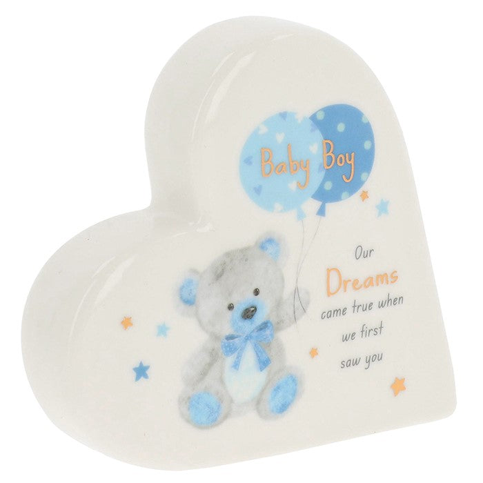 Thoughtful Words 15cm Little Bear Standing Heart Boy