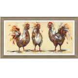 Artko 65cm 'Three Hens' Framed Print by Ashley Saunders