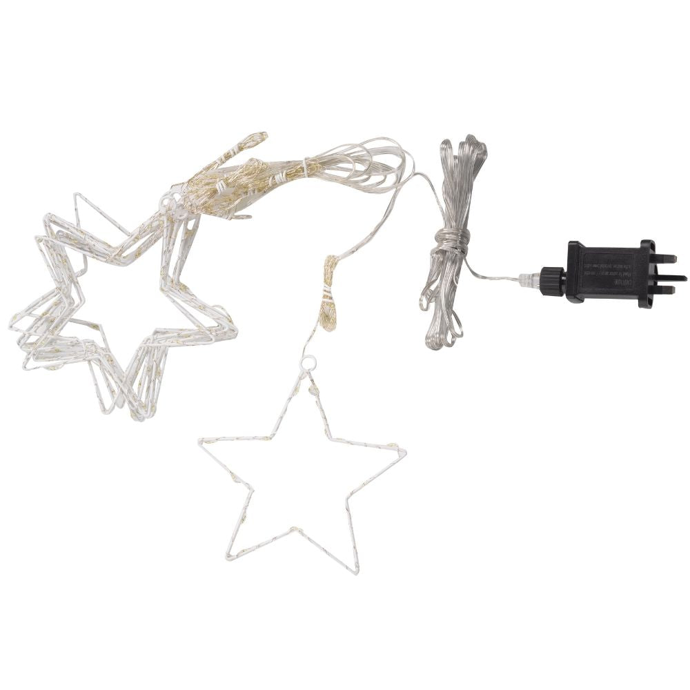 Three Kings 1.2m Warm White LED Star Curtain String Lights