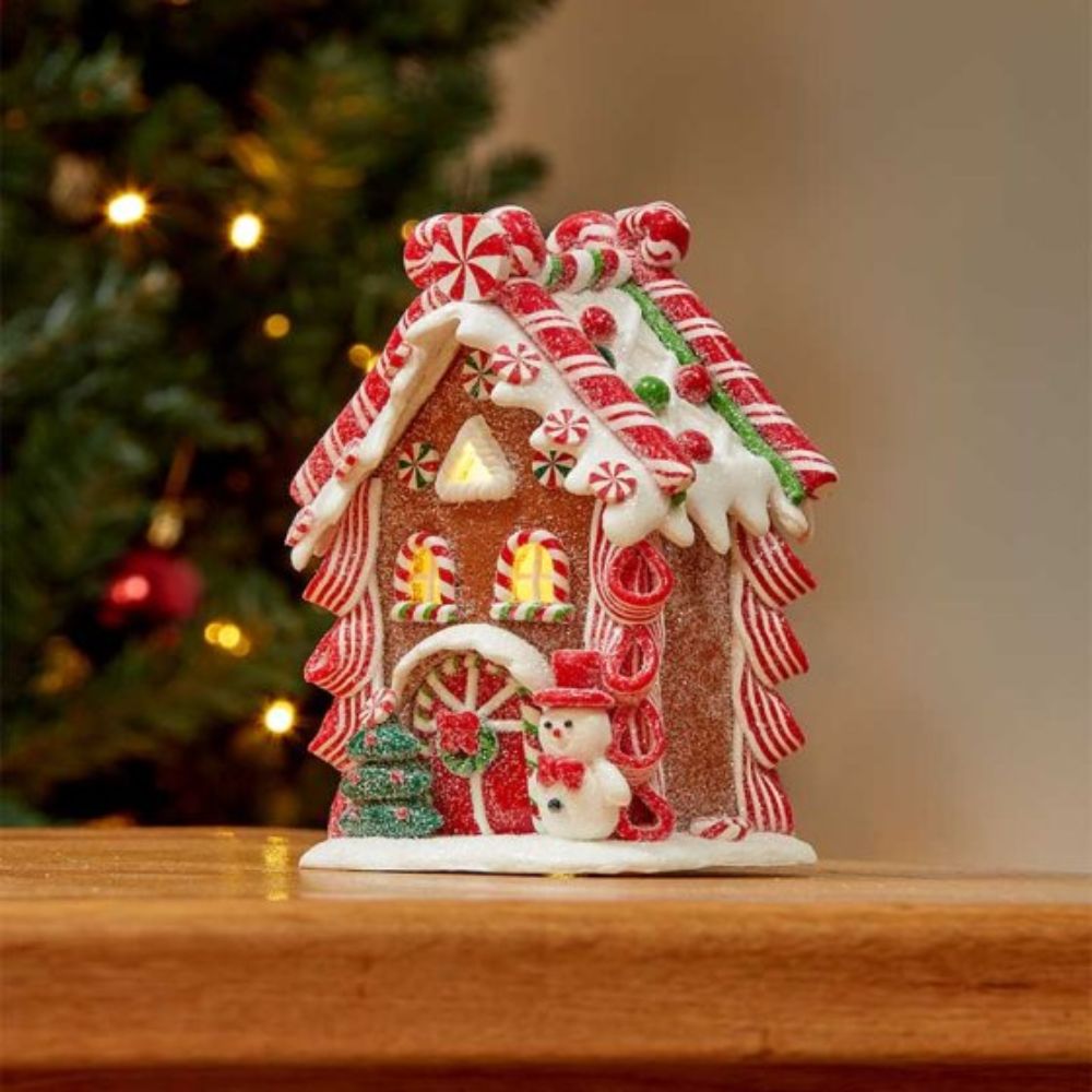 Three Kings 15cm LED Gingerbread Frosting Cottage Ornament