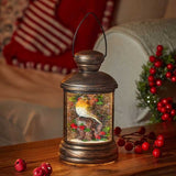 Three Kings 18cm SnowSwirl Robin Water Globe