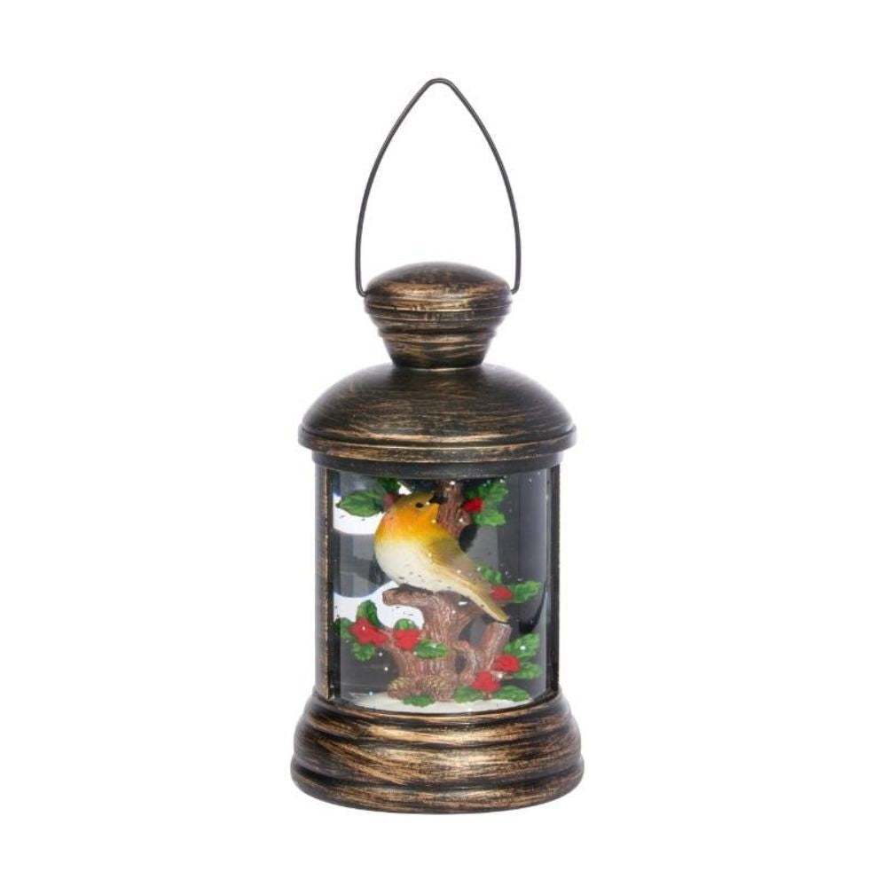 Three Kings 18cm SnowSwirl Robin Water Globe