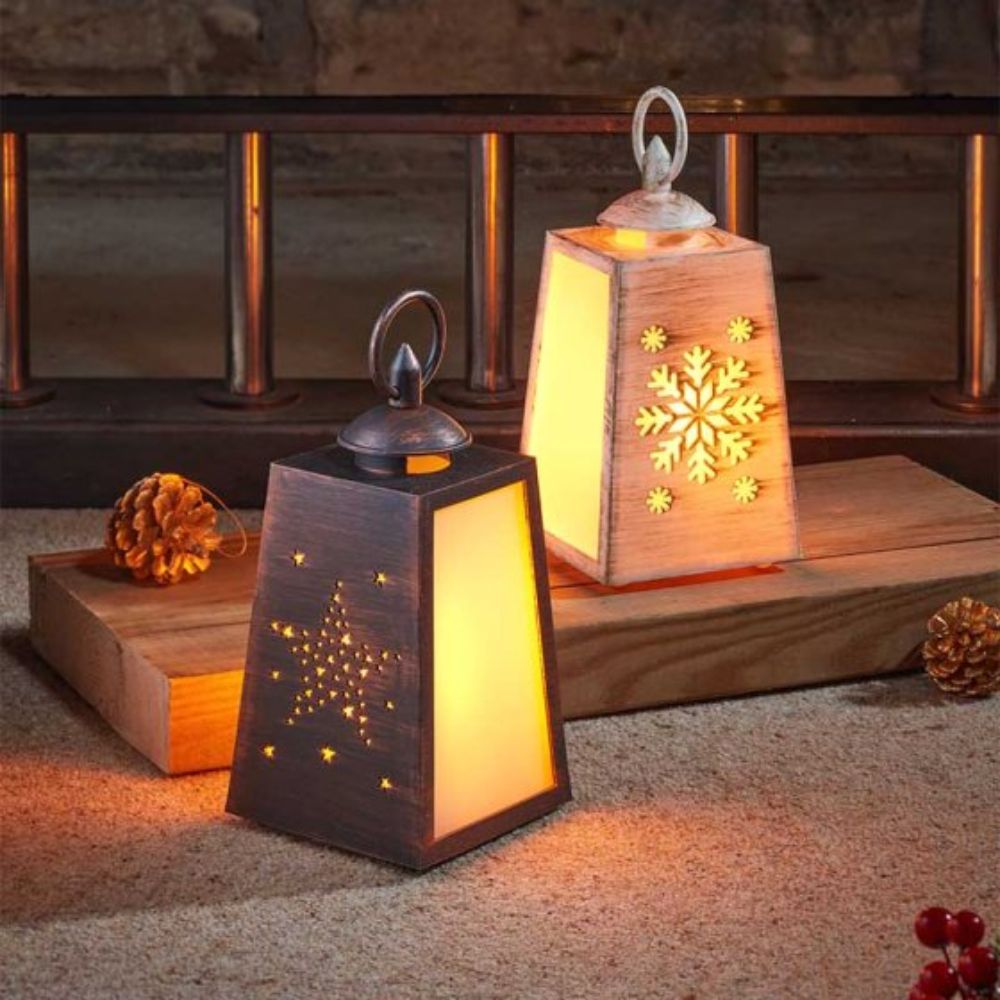 Three Kings 20cm Flickering Festive Lantern (Choice of 2)
