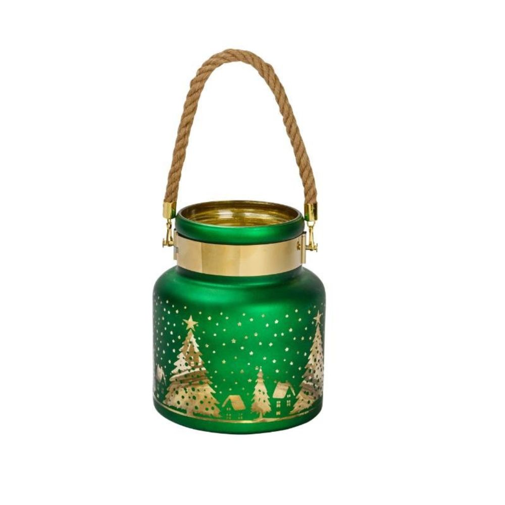 Three Kings 20cm Wonderland Lantern - Emerald