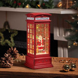 Three Kings 25cm Santa's Phone Box Water Globe