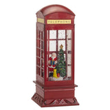 Three Kings 25cm Santa's Phone Box Water Globe