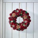 Three Kings 30cm Red Festive Fir Wreath