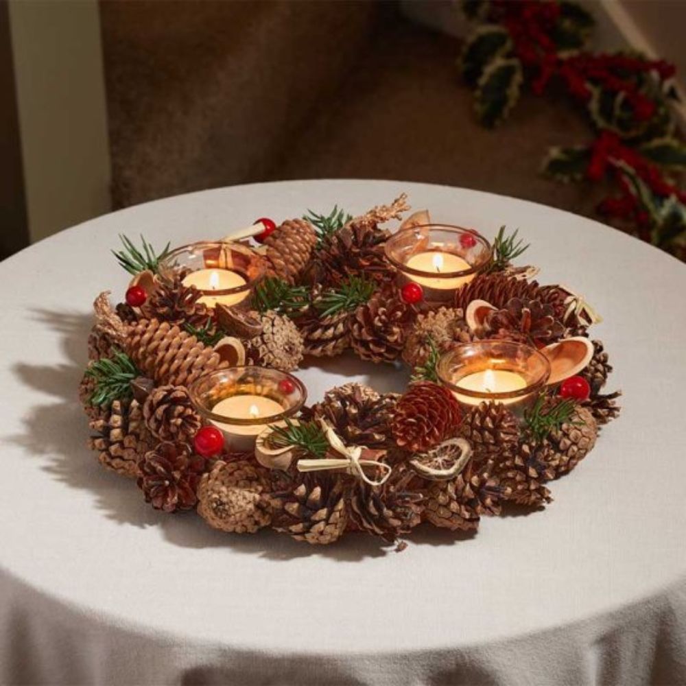 Three Kings 33cm WinterSpice Quartet Candle Holder Ring
