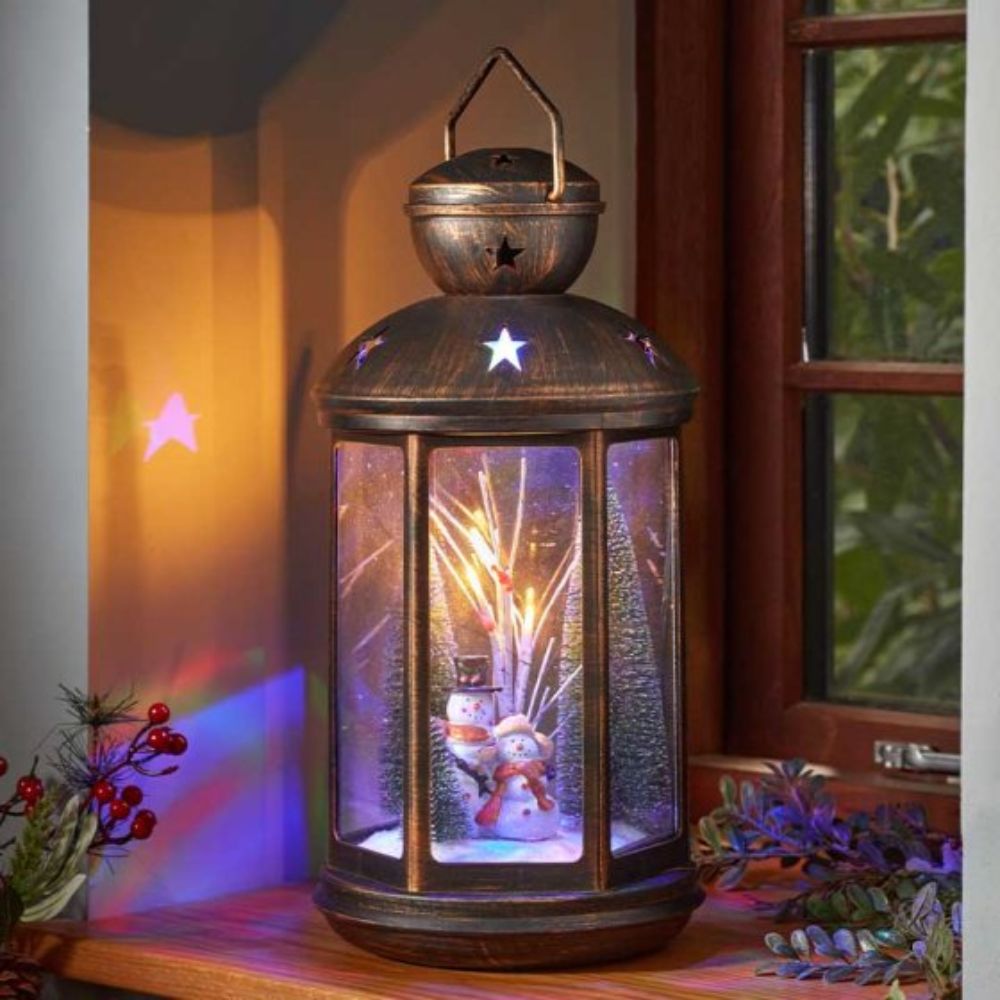 Three Kings 43cm Snowfall Lantern